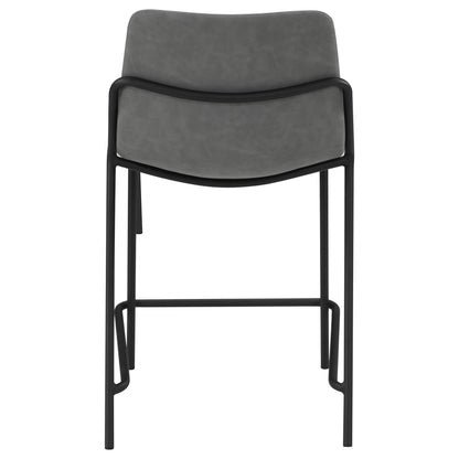 Counter Height Stools With Footrest (Set of 2) - Gray / Black