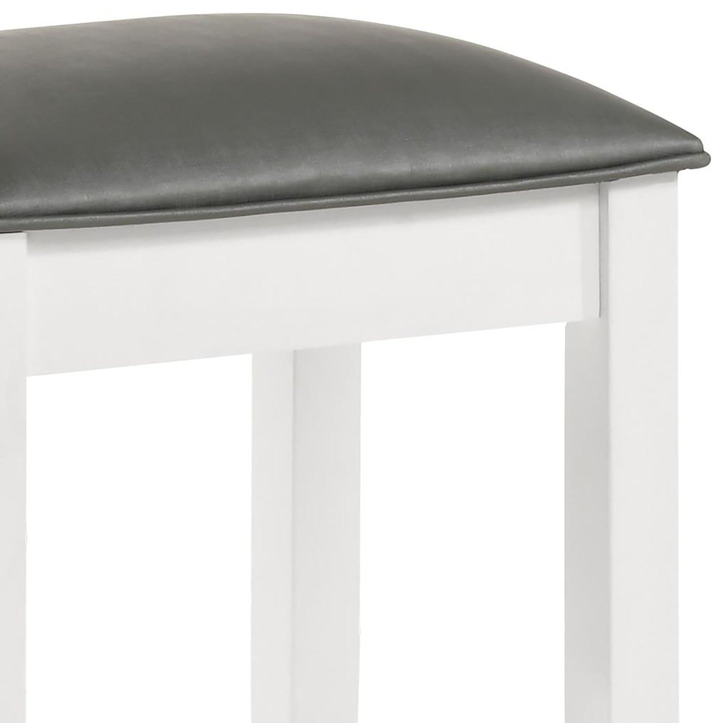 Vanity Stool With Padded Seat - White