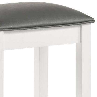 Vanity Stool With Padded Seat - White