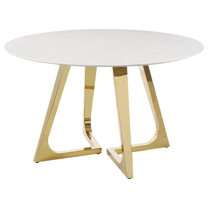 Imani - Round Marble Dining Table - Gold