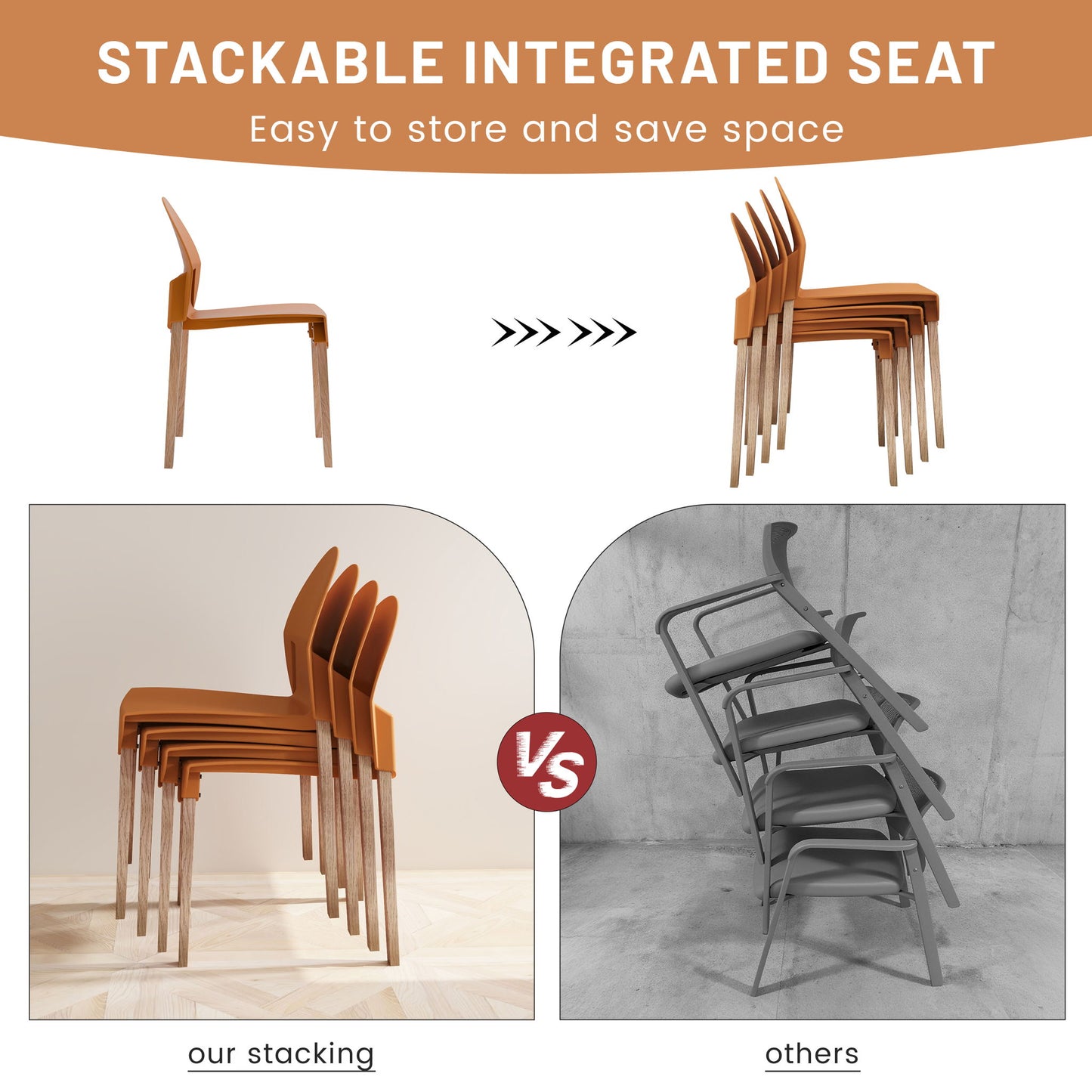 4 Piece Set Of Single Chairs With Long Table