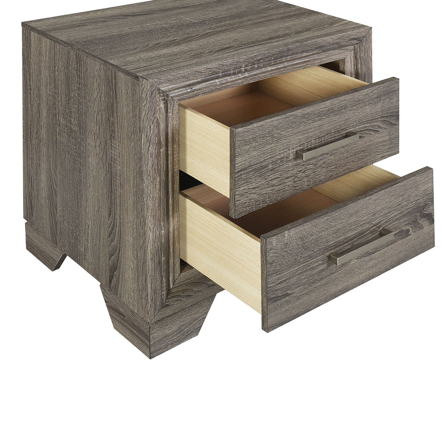 Funston - 4 Piece Queen Bedroom Set With Upholstered Headboard - Oak