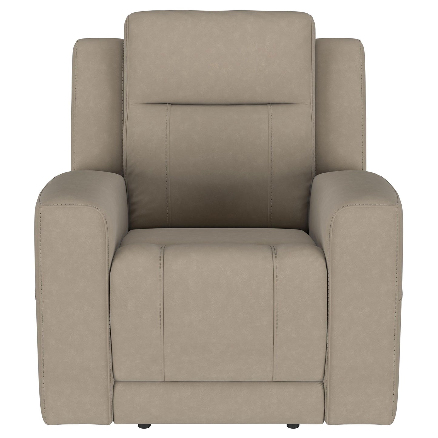 Slater - 3 Piece Upholstered Reclining Sofa Set And Built In Storage - Taupe