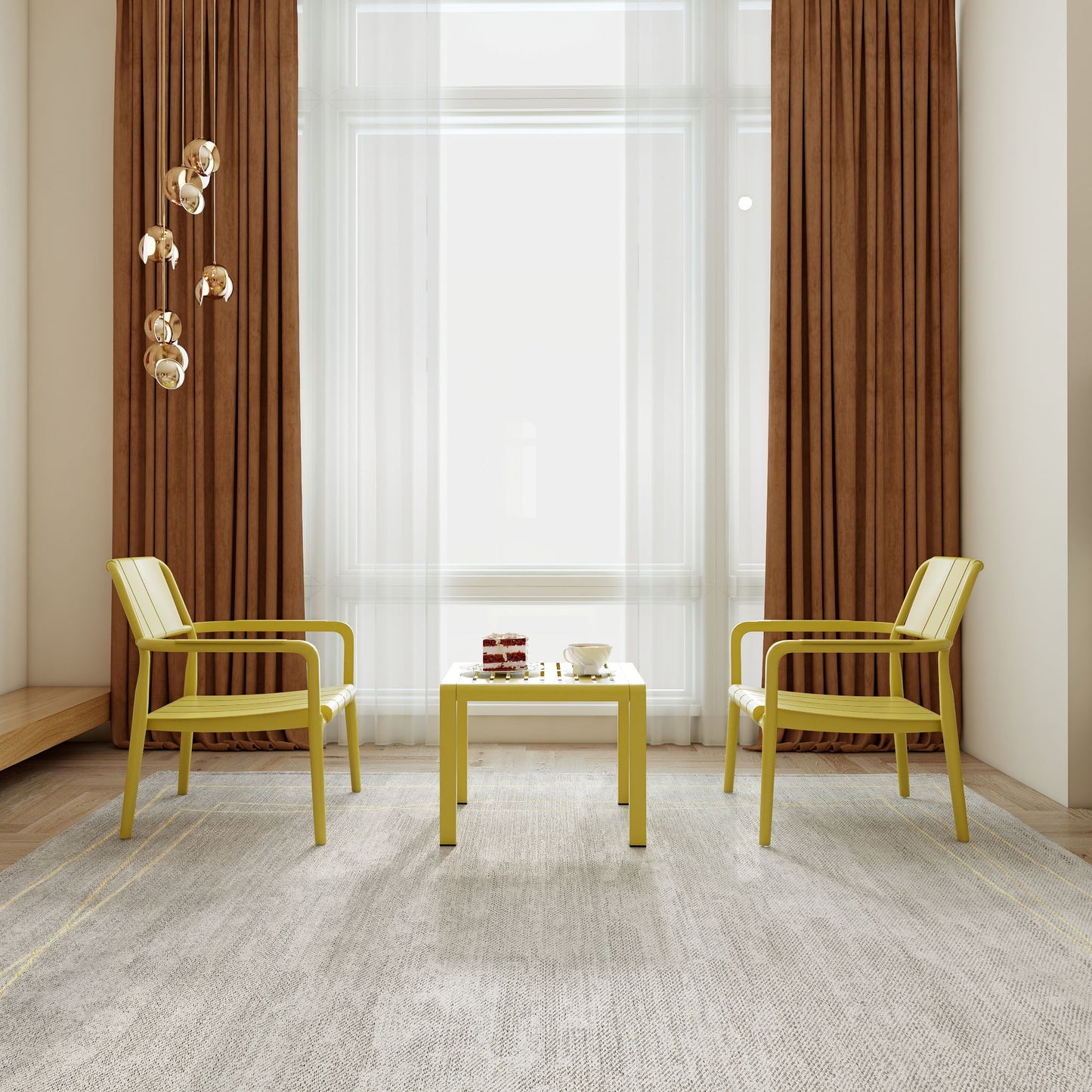 3 Piece Indoor / Outdoor Leisure Table And Chair Set