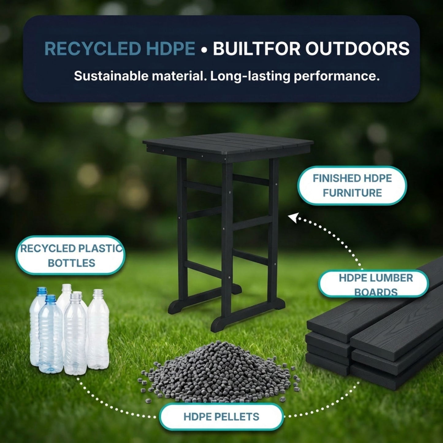 Bar-Height Outdoor Patio Table