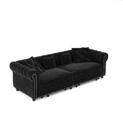 3 In 1 Convertible Sleeper Sofa Bed With Movable Ottoman