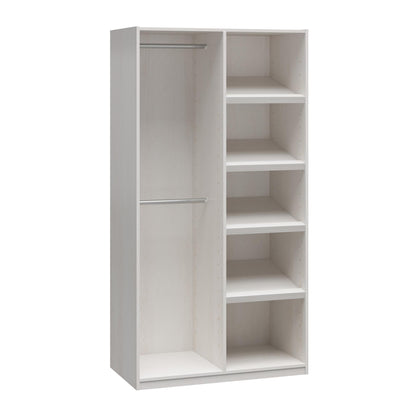 Suite Style Modular Extra Wide Wardrobe With Open Shelves - White