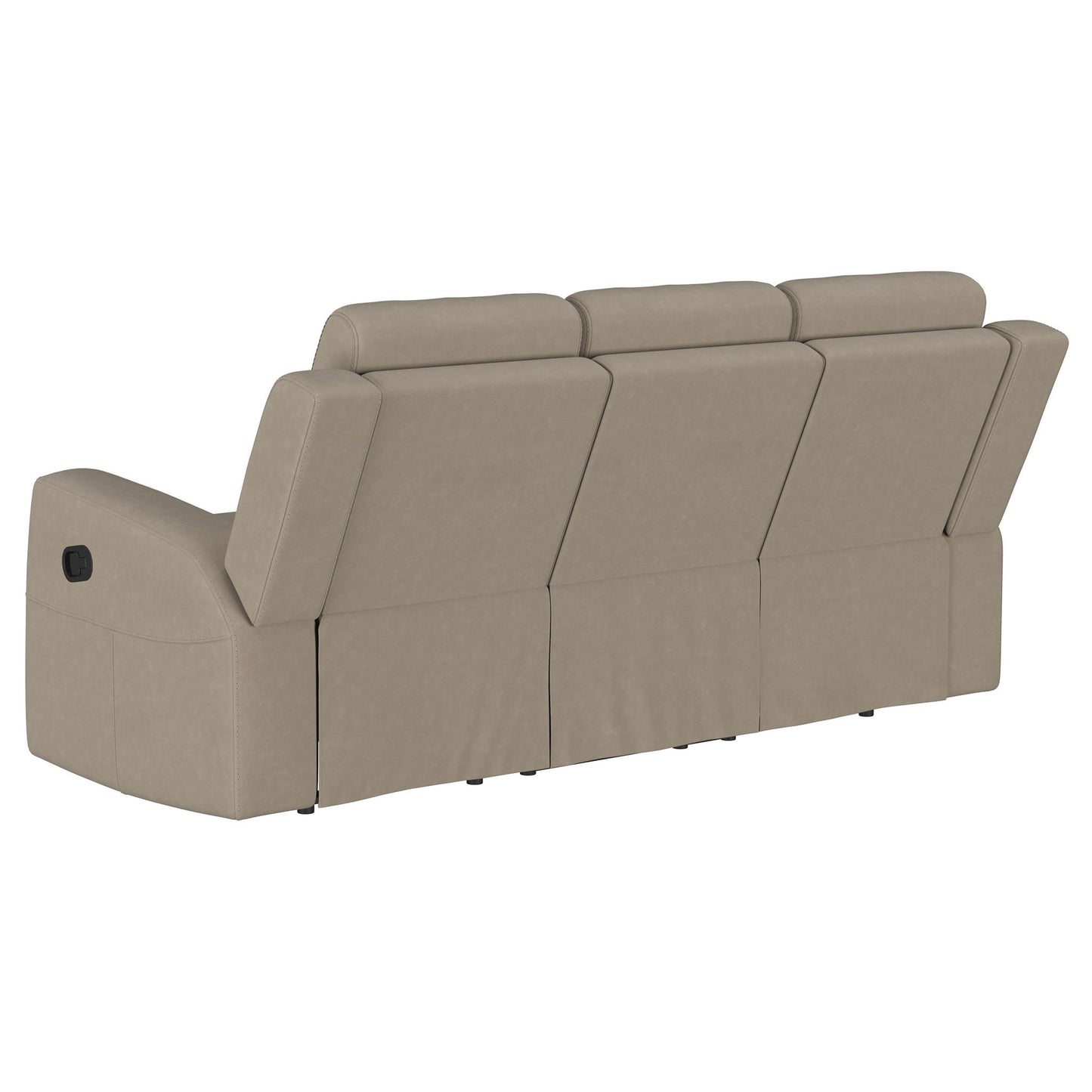 Slater - 3 Piece Upholstered Reclining Sofa Set And Built In Storage - Taupe