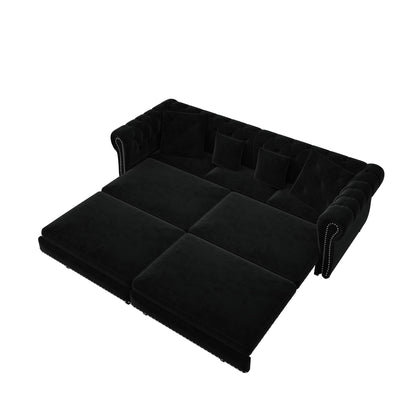 3 In 1 Convertible Sleeper Sofa Bed With Movable Ottoman