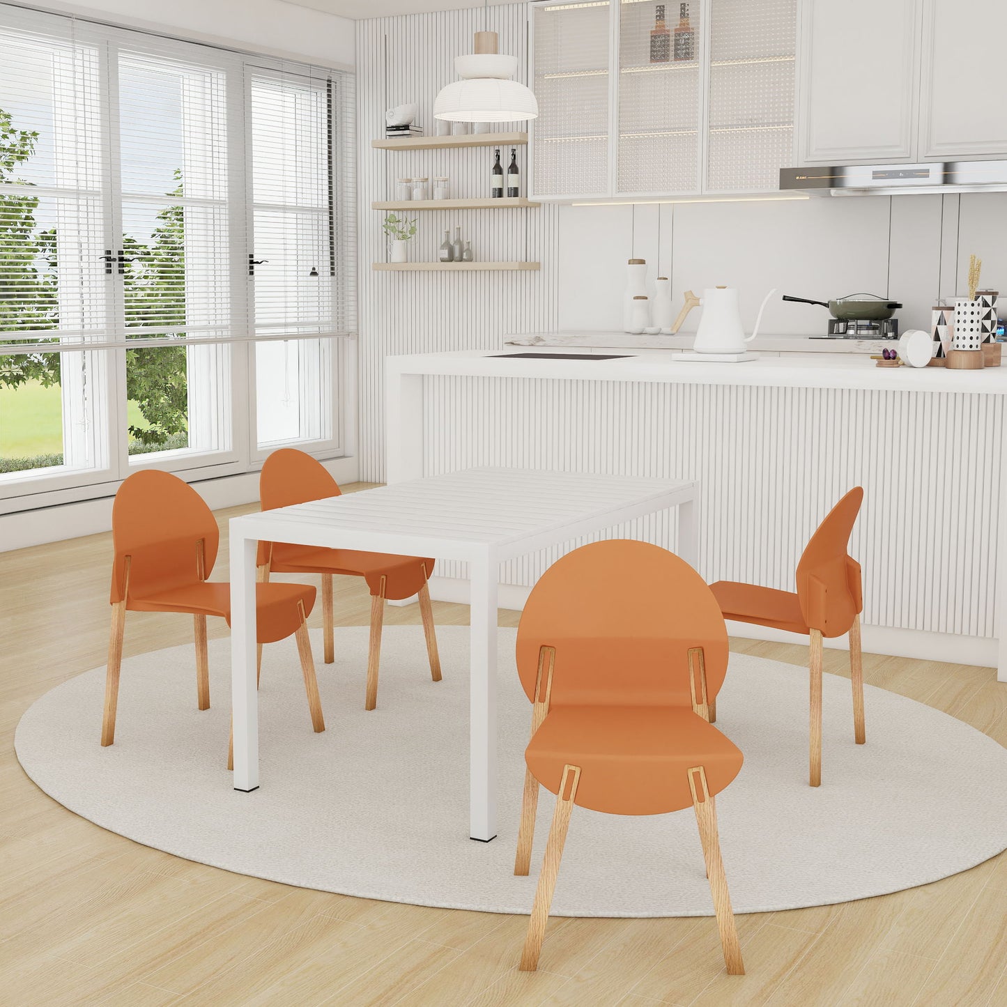 4 Piece Set Of Single Chairs With A Design Combining Modern And Traditional Elements