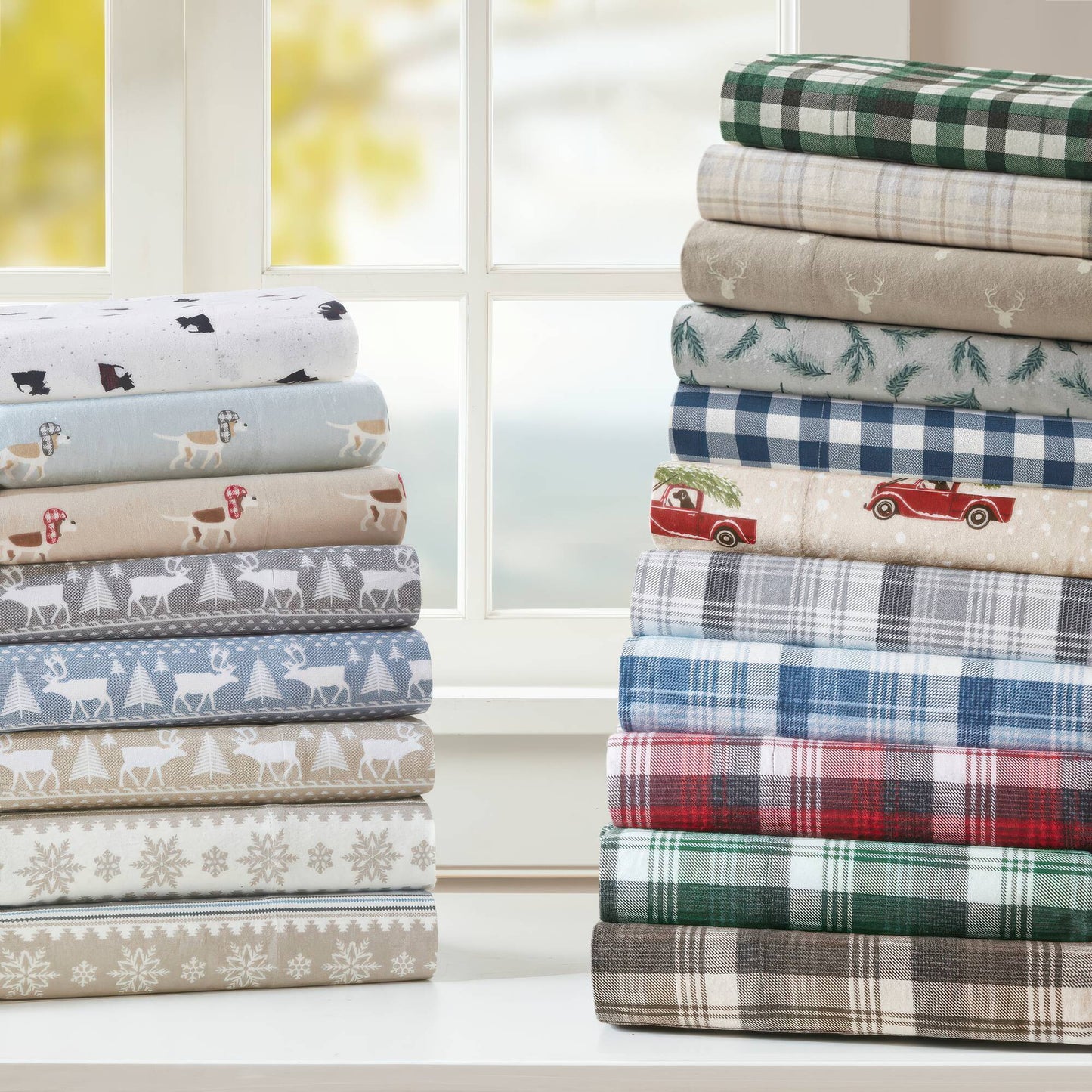 Flannel - Twin 100% Flannel Printed Sheet Set - Finton