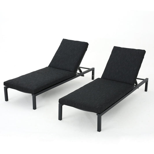 Modern Chaise Lounge With Wate Resistant Fabric Cushions