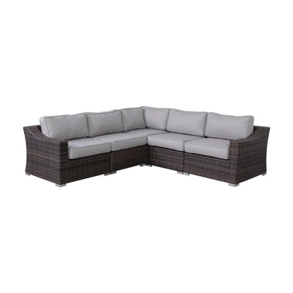 Contemporary Outdoor Rattan Wicker Sectional Seating Group With Cushions