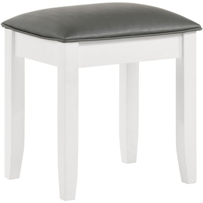 Vanity Stool With Padded Seat - White