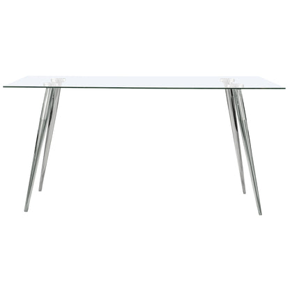 Vendas - Rectangular Glass Top Dining Table - Chrome