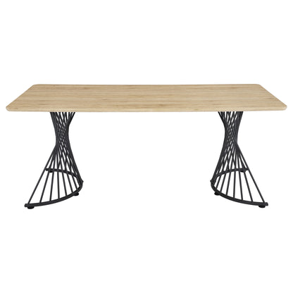 Galahan - Rectangular Dining Table With Twisted Pedestal Base - Oak