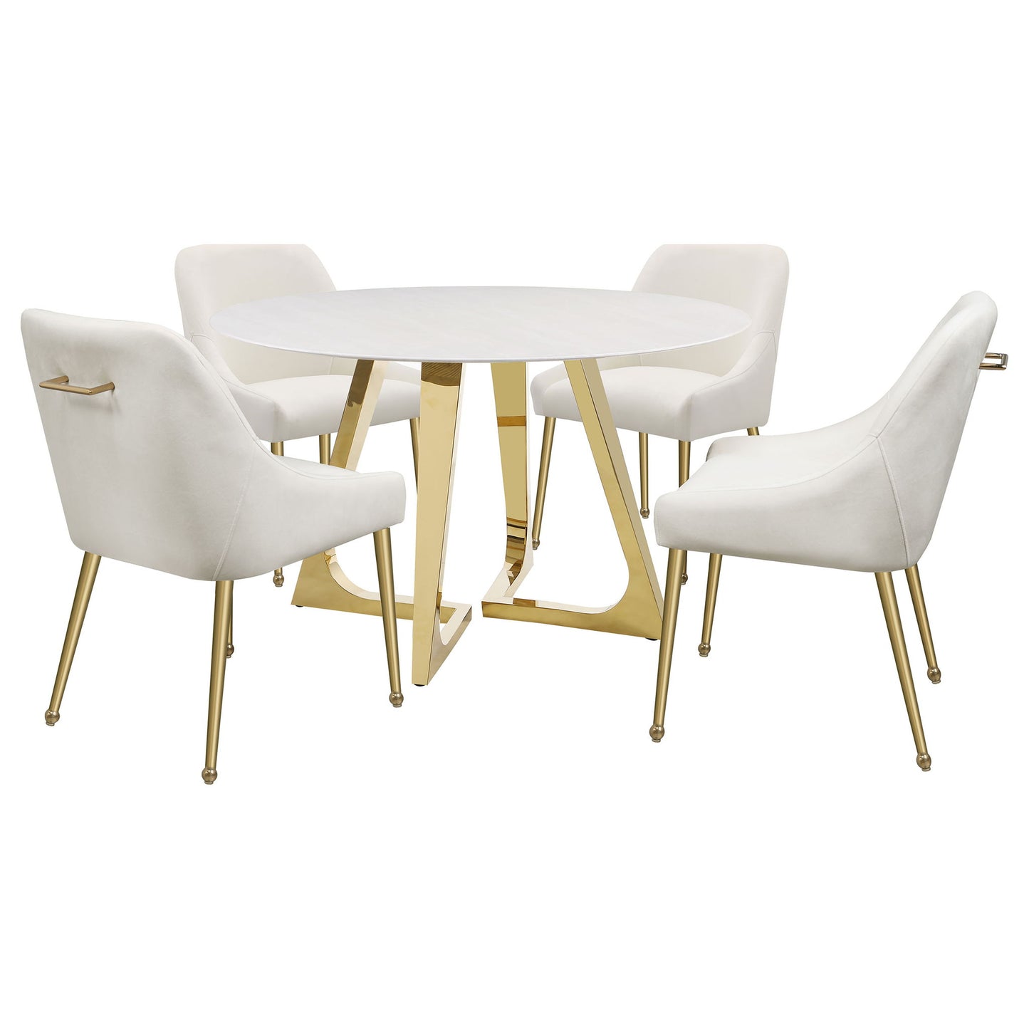 Imani - Round Marble Dining Table - Gold