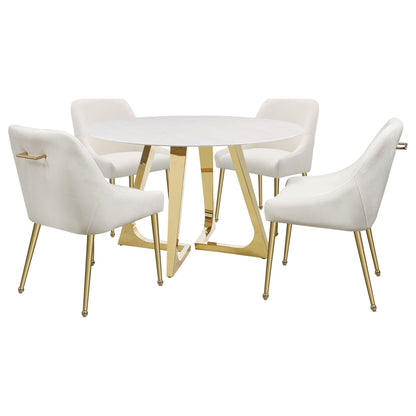 Imani - Round Marble Dining Table - Gold