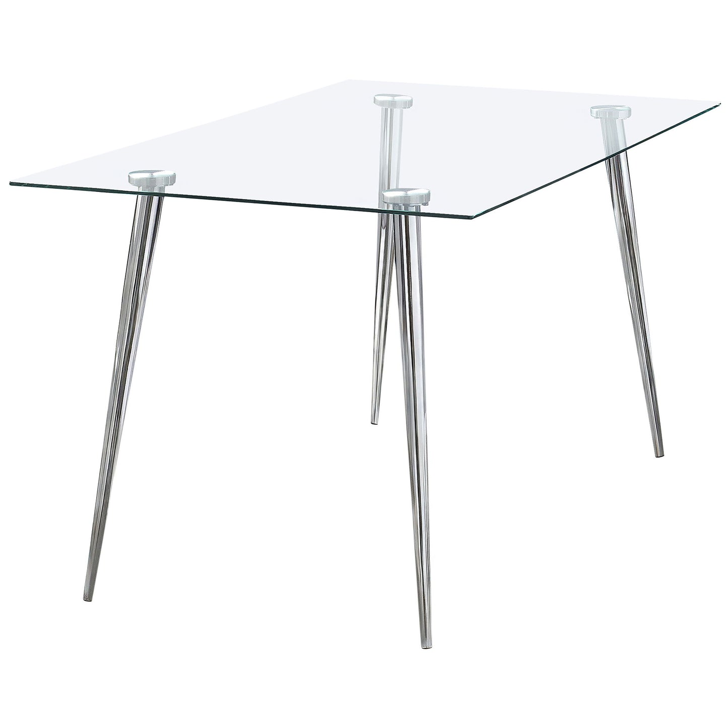Vendas - Rectangular Glass Top Dining Table - Chrome
