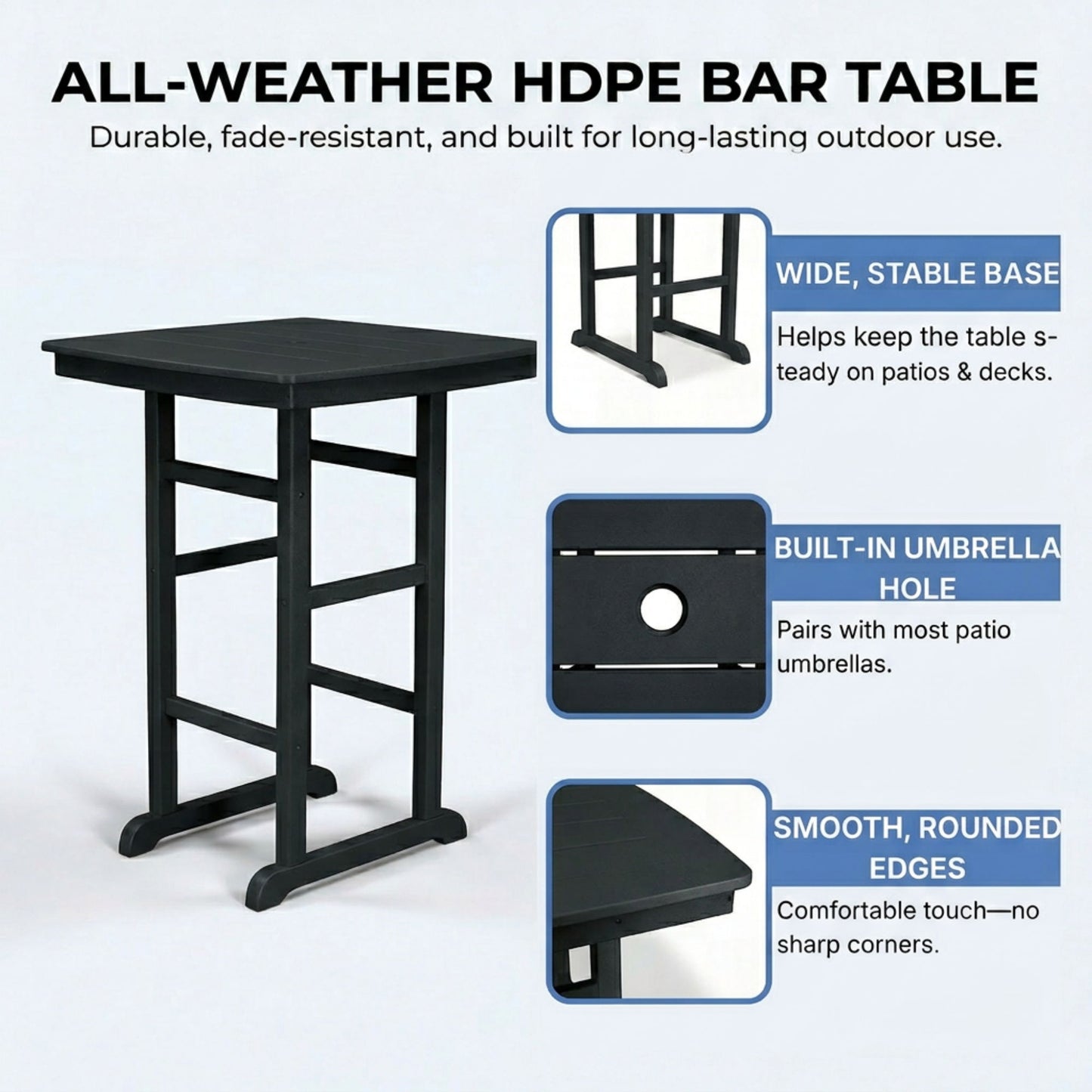 Bar-Height Outdoor Patio Table