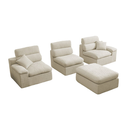 Corner Chaise Sofa With High Backrest