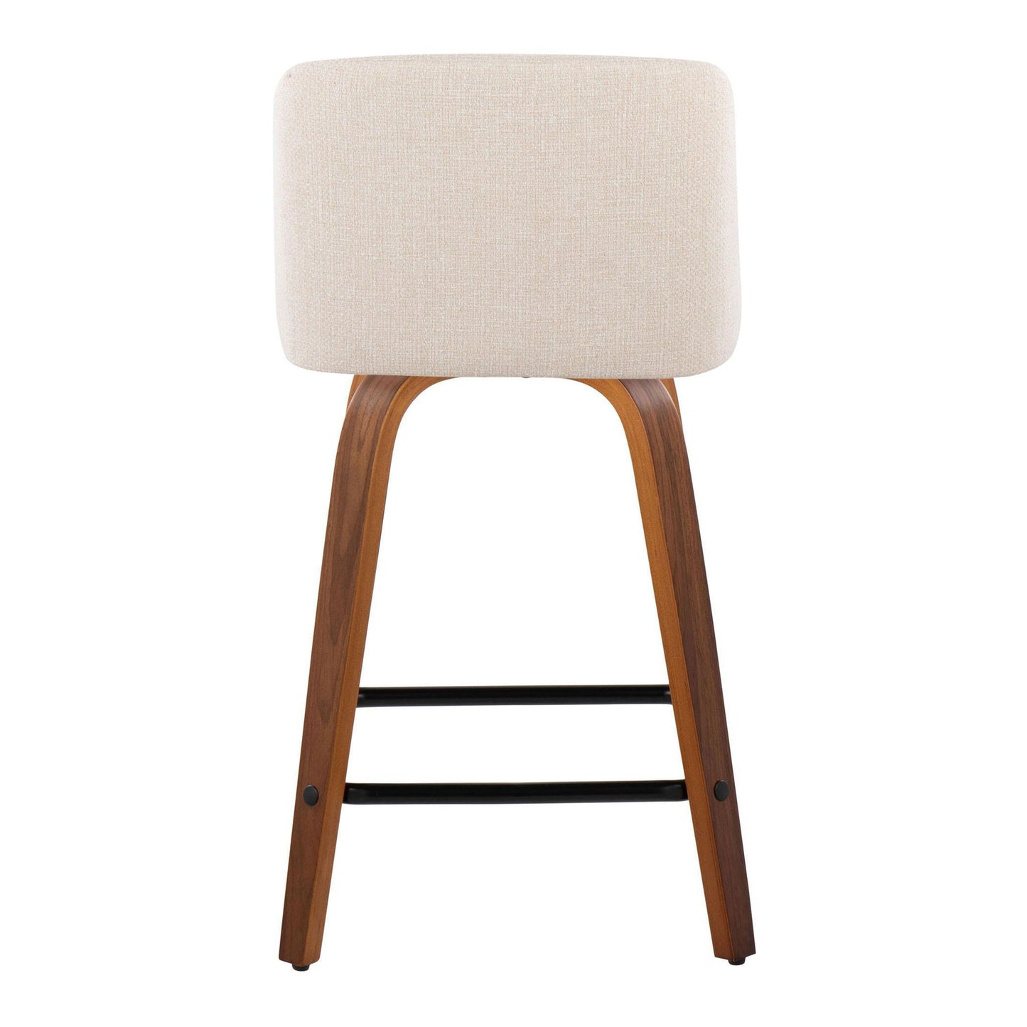 Toriano - Mid Century Modern Fixed Height Counter Stool With Swivel & Square Footrest (Set of 2)