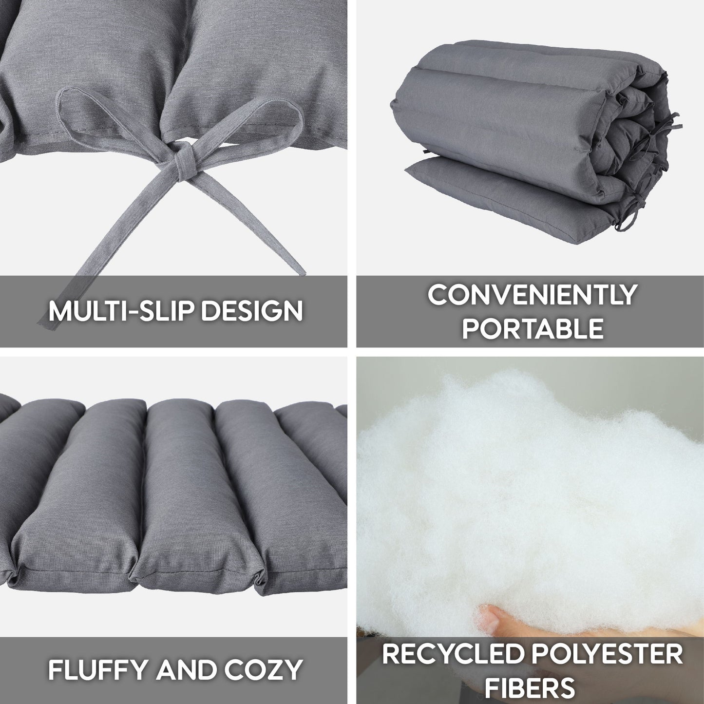 2 Piece Outdoor Chaise Lounge Chair Cushion Set