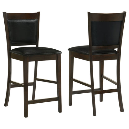 Upholstered Counter Height Stools (Set of 2) - Black / Espresso