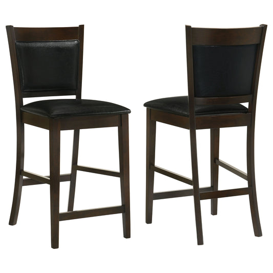 Upholstered Counter Height Stools (Set of 2) - Black / Espresso