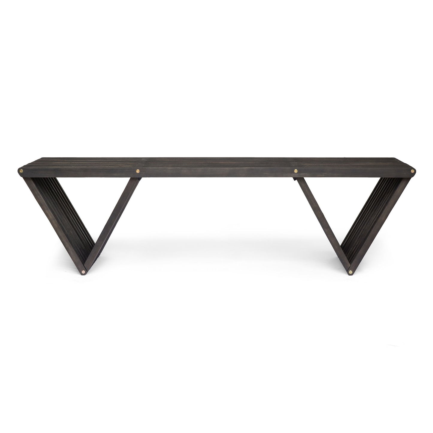Gloaming - Outdoor Bench With Slat Design And Triangular Base