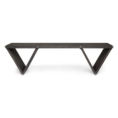 Gloaming - Outdoor Bench With Slat Design And Triangular Base