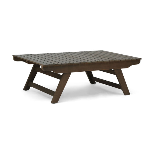 Outdoor Acacia Wood Coffee Table With Open Slat Design