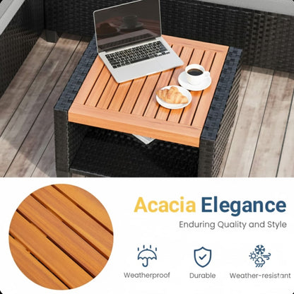 L-Shaped Patio Set With Cushions And Storage Table