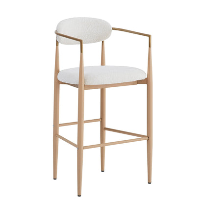 Upholstered Barstools With Back For Kitchen (Set of 2)