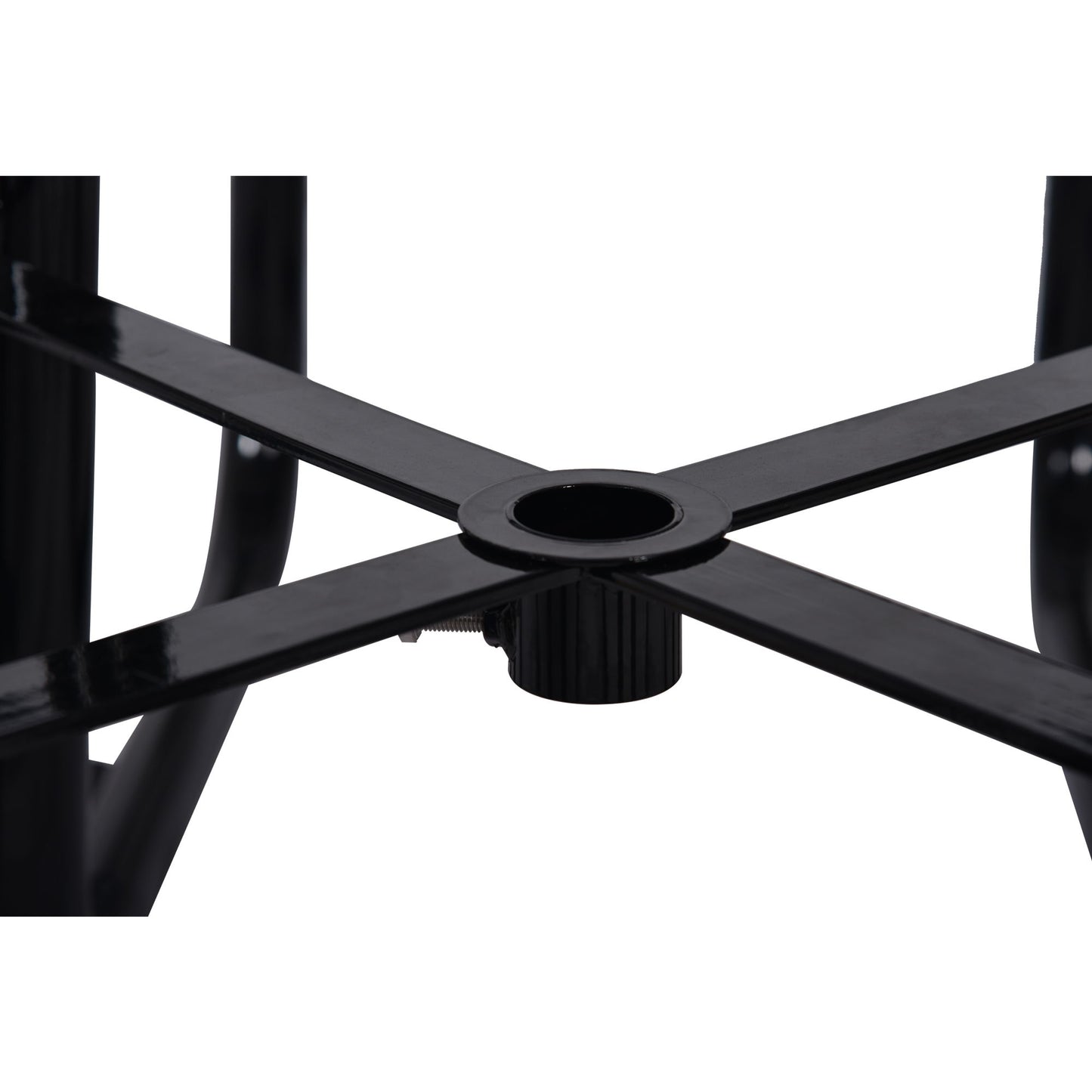 Square Outdoor Steel Picnic Table, With Umbrella Pole