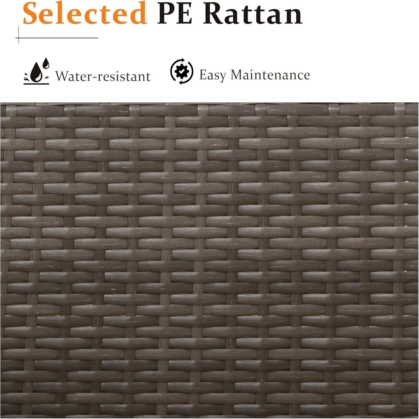 Armless Patio Sofa Set, With UV Resistant Frame And Waterproof Cushions - Blue / Brown