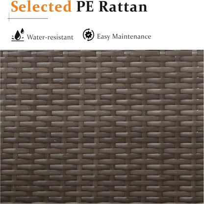 Armless Patio Sofa Set, With UV Resistant Frame And Waterproof Cushions - Blue / Brown