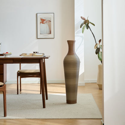 Tall Vase - Brown Decorative Floor Vase, Classic Neat Floor Vase Tall Freestanding Flower Holder, Artificial Rattan Vase, Floor Vase, Flower Holder For Home Decor - Gray