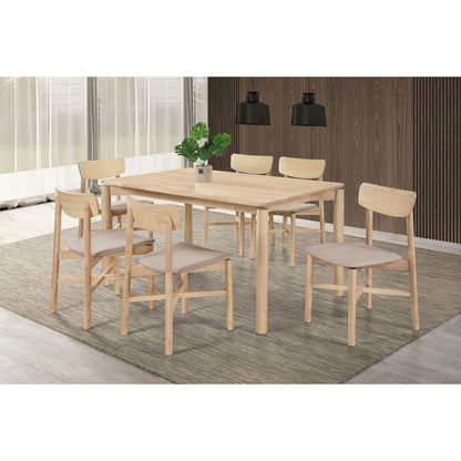 Svenstra - Rectangular Dining Table Set With Armless Side Chairs, Wood, Natural Walnut, 59 X 35.5 X 30 Inches