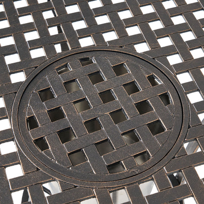 3 Piece Outdoor Aluminium Cast Bistro Set With Ice Bucket - Copper