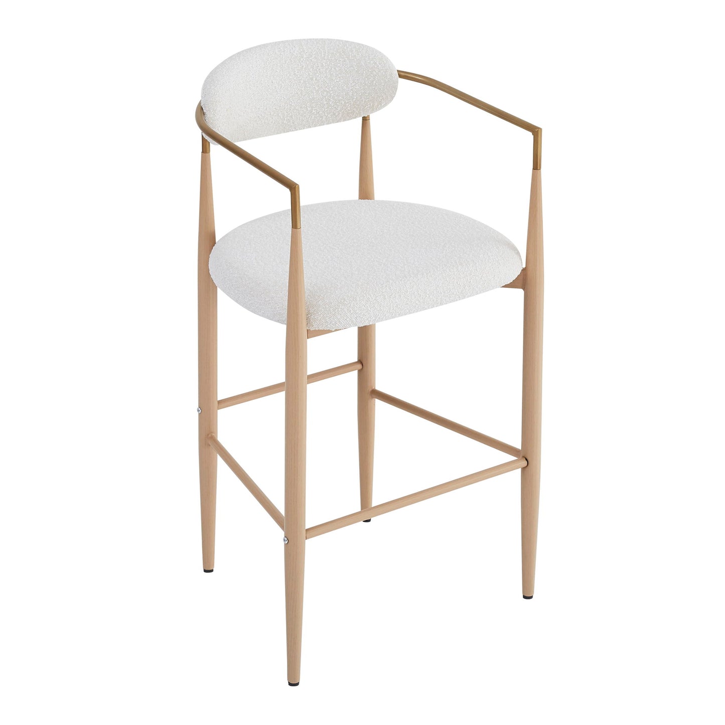 Upholstered Barstools With Back For Kitchen (Set of 2)