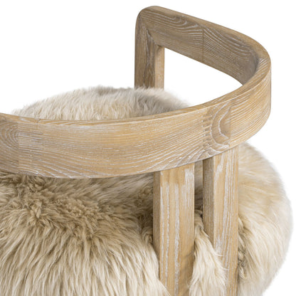 Millwick - Low Back Genuine Fur Counter Stool - Natural Blonde