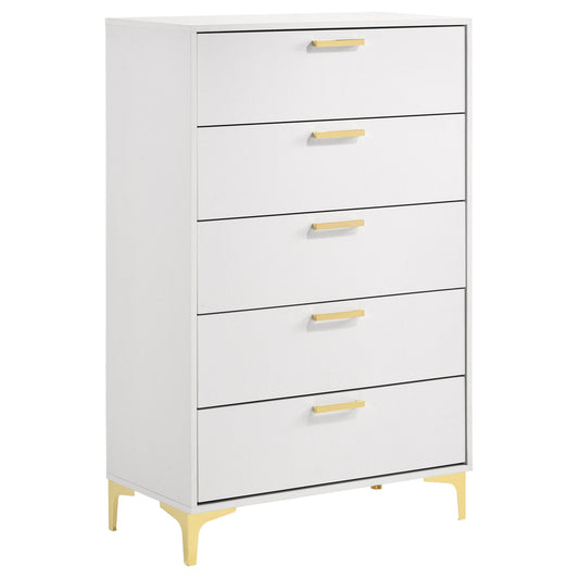 Karena - Rectangular 5 Drawer Chest - White