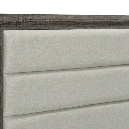 Funston - 4 Piece Queen Bedroom Set With Upholstered Headboard - Oak