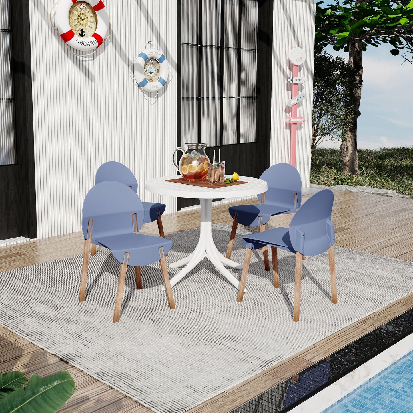 4 Piece Set Of Single Chairs With A Design Combining Modern And Traditional Elements