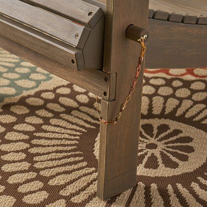 Outdoor Foldable Adirondack Chair With Hand Crafted Details - Gray