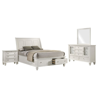 Rocco - 4 Piece Queen Bedroom Set - Cream White