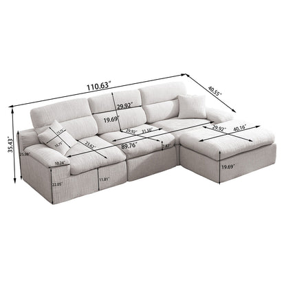 Corner Chaise Sofa With High Backrest