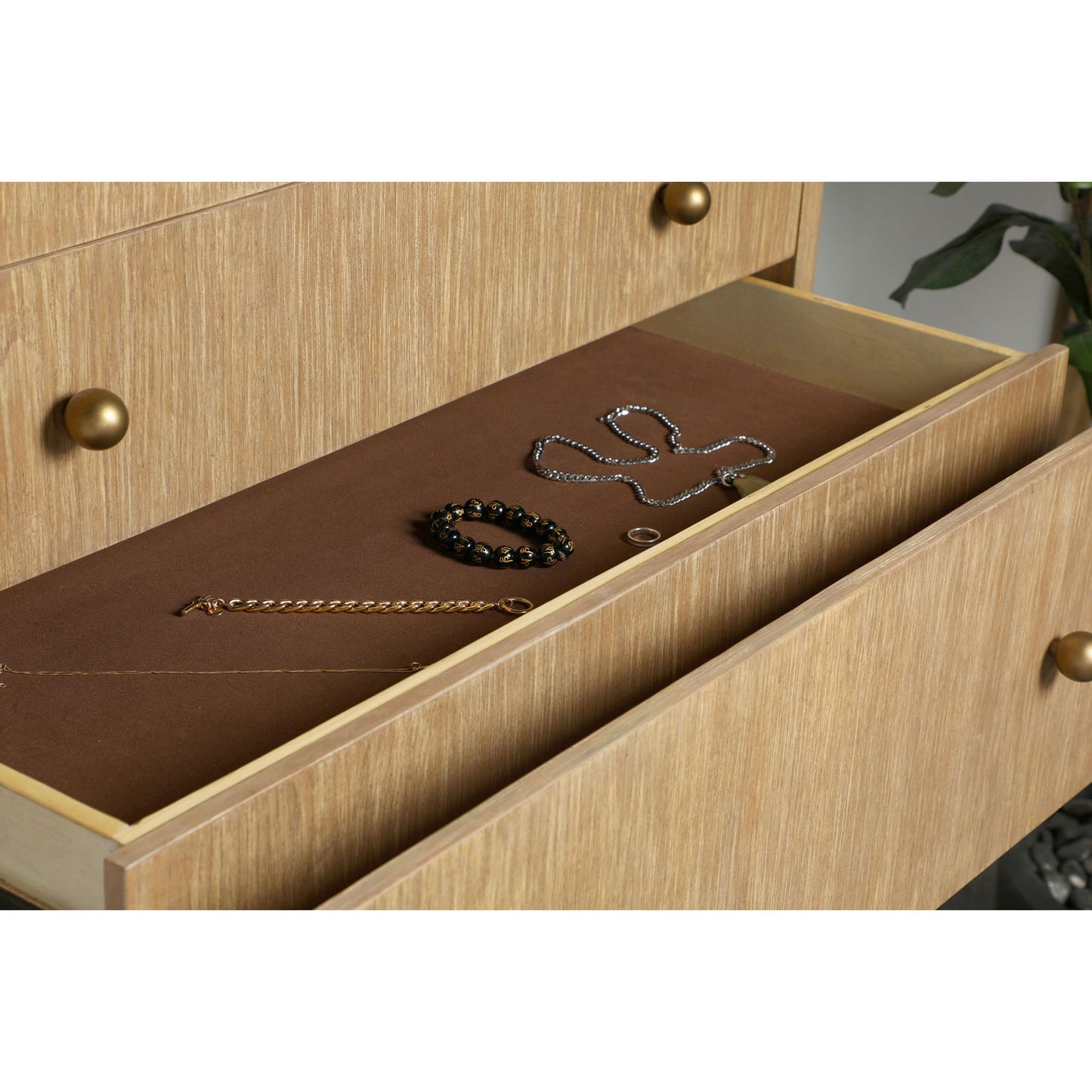 Stevie - Rectangular 5 Drawer Chest - Sand