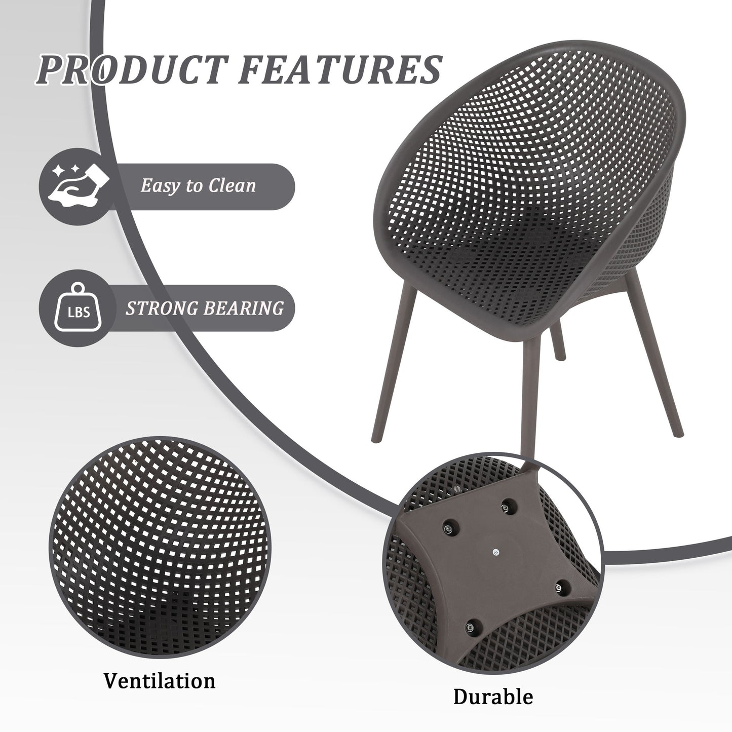 4 Pack Lounge Chair Set With Long Table